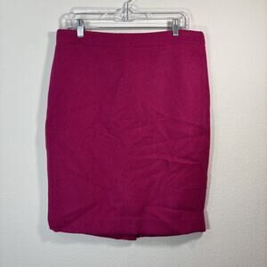 J.Crew Wool Blend Pencil Skirt Women’s 10 Hot Pink Zip Barbie Elle Woods Preppy